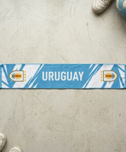 Uruguay Scarf Global Soccer Event 2026 With Traditional Tassels And Clean Stripe Pattern
