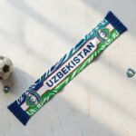 Uzbekistan Scarf Global Soccer Event 2026 Sporty Aesthetic With Decorative Chevrons