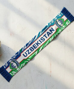Uzbekistan Scarf Global Soccer Event 2026 Sporty Aesthetic With Decorative Chevrons