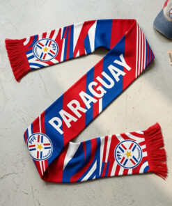 Paraguay Scarf Global Soccer Event 2026 Heritage Crest Yellow Star Emblem