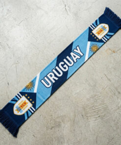 Uruguay Scarf Global Soccer Event 2026 Showing Classic Sky Blue Knit With Large Text