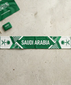 Saudi Arabia Scarf Global Soccer Event 2026 Graphic Print And Tassels
