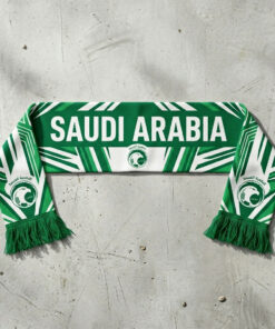 Saudi Arabia Scarf Global Soccer Event 2026 Navy White And Gold Knit