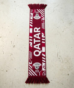Qatar Scarf Global Soccer Event 2026 Graphic Print And Tassels