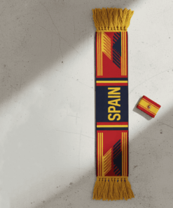 Spain Scarf Global Soccer Event 2026 Elegant Greek Fret Pattern