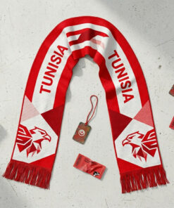 Tunisia Scarf Global Soccer Event 2026 Highlighting Distinctive Geometric Stripe Pattern