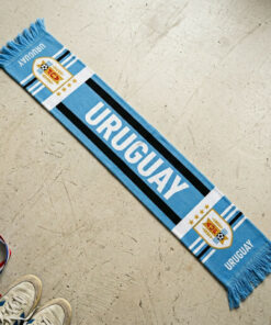 Uruguay Scarf Global Soccer Event 2026 Featuring Central Logo And Bold Stripe Design