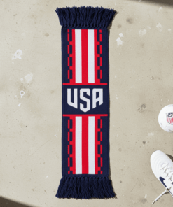 USA Scarf Global Soccer Event 2026 Navy Blue Knit With Modern Typography