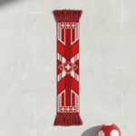 Switzerland Scarf Global Soccer Event 2026 Patriotic Red And White With Fringed Tassels