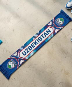 Uzbekistan Scarf Global Soccer Event 2026 Authentic National Colors And Tassel Trim