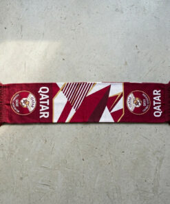 Qatar Scarf Global Soccer Event 2026 Maroon White Patterned Knit