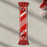 Switzerland Scarf Global Soccer Event 2026 Bold Multi-Toned Red Stripe Pattern