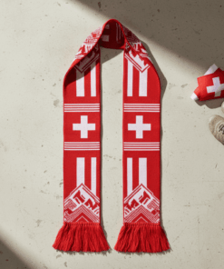 Switzerland Scarf Global Soccer Event 2026 Premium Knit With Symmetric Flag Symbols