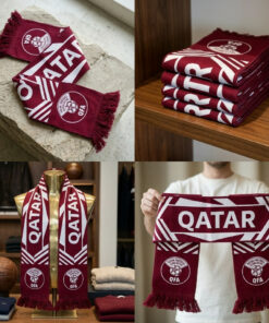 Qatar Scarf Global Soccer Event 2026 Authentic Team Wordmark Text