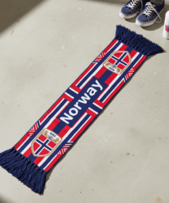 Norway Scarf Global Soccer Event 2026 Symmetric Navy Red Stripes