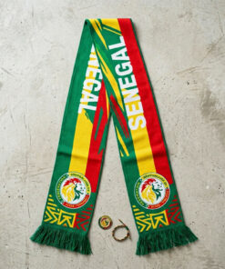 Senegal Scarf Global Soccer Event 2026 Dynamic Green Red Yellow Layout