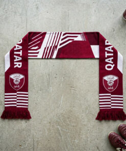 Qatar Scarf Global Soccer Event 2026 Double Crest Geometric Accents
