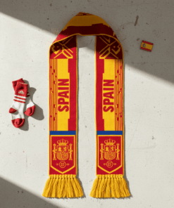 Spain Scarf Global Soccer Event 2026 Detailed Heritage Shield Graphic