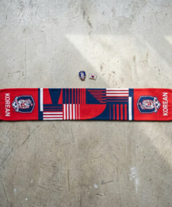 South Korea Scarf Global Soccer Event 2026 With Tigers Emblem And Flag Elements