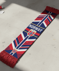 Norway Scarf Global Soccer Event 2026 Traditional Red Fringed Ends