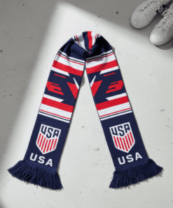 USA Scarf Global Soccer Event 2026 Contemporary Soccer Fan Design With Sharp Lines