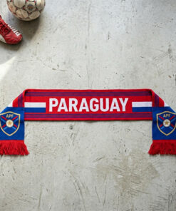Paraguay Scarf Global Soccer Event 2026 Fringed Ends In National Red
