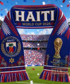 Unisex Haiti Global Soccer Event 2026 Graphic Scarf for Soccer Fans