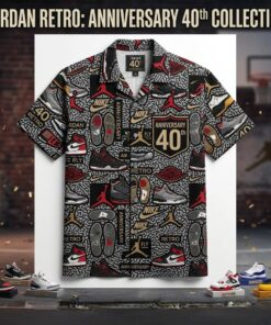 Unisex Air Jordan 40th Anniversary Collection Graphic Hawaiian Shirt for Fans