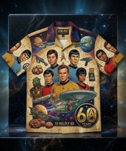 Unisex Star Trek 60th Anniversary 1966-2026 Graphic Hawaiian Shirt for Movie Fans