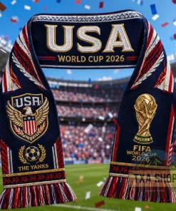 Unisex USA Global Soccer Event 2026 Graphic Scarf for Soccer Fans