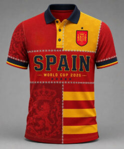 Unisex Spain Football Lovers World Cup 2026 Polo Shirt for Soccer Fans