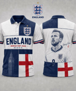 Unisex Harry Kane England Soccer Team Global Soccer Event 2026 Polo Shirt for Soccer Fans