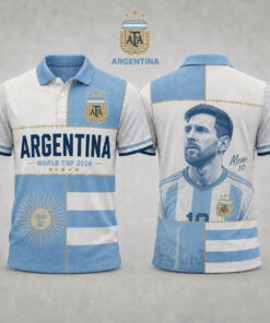 Unisex Lionel Messi Number 10 Argentina Global Soccer Event 2026 Polo Shirt for Soccer Fans