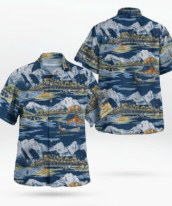 Unisex Grand Teton National Park Navy Hawaiian Shirt for Nature and Outdoor Adventure Fans