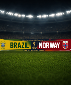 Global Soccer Event 2026 Brasil Vs Norway Scarf Version 6