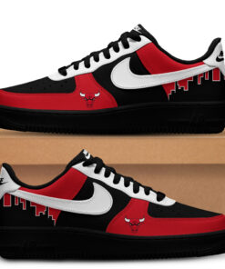 Chicago Bulls Red Black White Skyline Shoes Sneakers for Basketball Fans