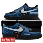 Custom Name Dallas Cowboys Bold Black And Navy 2026 Shoes Sneakers for Football Fans