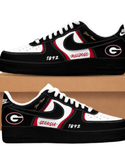 Custom Name Georgia Bulldogs Air Force 1 Shoes Sneakers for College Football Fans
