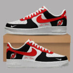 Custom Name New Jersey Devils Air Force 1 Shoes Sneakers for Hockey Fans