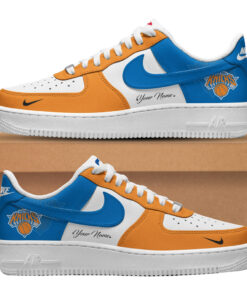 Custom Name New York Knicks Air Force 1 Shoes Sneakers for Basketball Fans