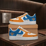 Custom Name New York Knicks Air Force 1 Shoes Sneakers for Basketball Fans