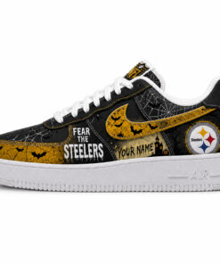 Custom Name Pittsburgh Steelers Fear The Commanders Shoes Sneakers for Football Fans