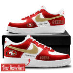 Custom Name San Francisco 49ers Bold White And Red Shoes Sneakers for Football Fans