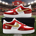 Custom Name San Francisco 49ers Bold White And Red Shoes Sneakers for Football Fans