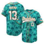 Custom Name and Number Miami Dolphins Miami Vice City 2026 Baseball Jersey for Football Fans