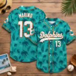 Custom Name and Number Miami Dolphins Miami Vice City 2026 Baseball Jersey for Football Fans