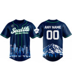 Custom Name and Number Seattle Seahawks x All Star Classic 2026 Navy Baseball Jersey for Football Fans