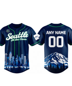 Custom Name and Number Seattle Seahawks x All Star Classic 2026 Navy Baseball Jersey for Football Fans