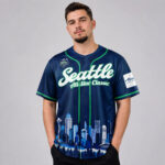 Custom Name and Number Seattle Seahawks x All Star Classic 2026 Navy Baseball Jersey for Football Fans