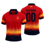 Custom Name and Number Spain National Football Team World Cup 2026 Champions Red Polo Shirt for Soccer Fans